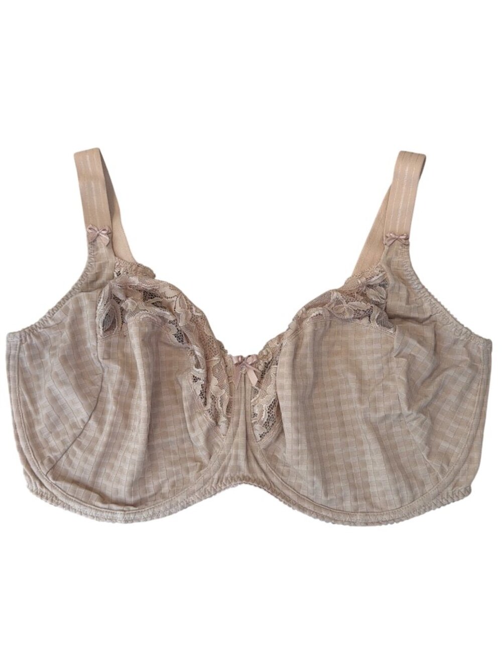 Prima Donna Madison Beige Check Lace Underwire Bra Size 46H UK